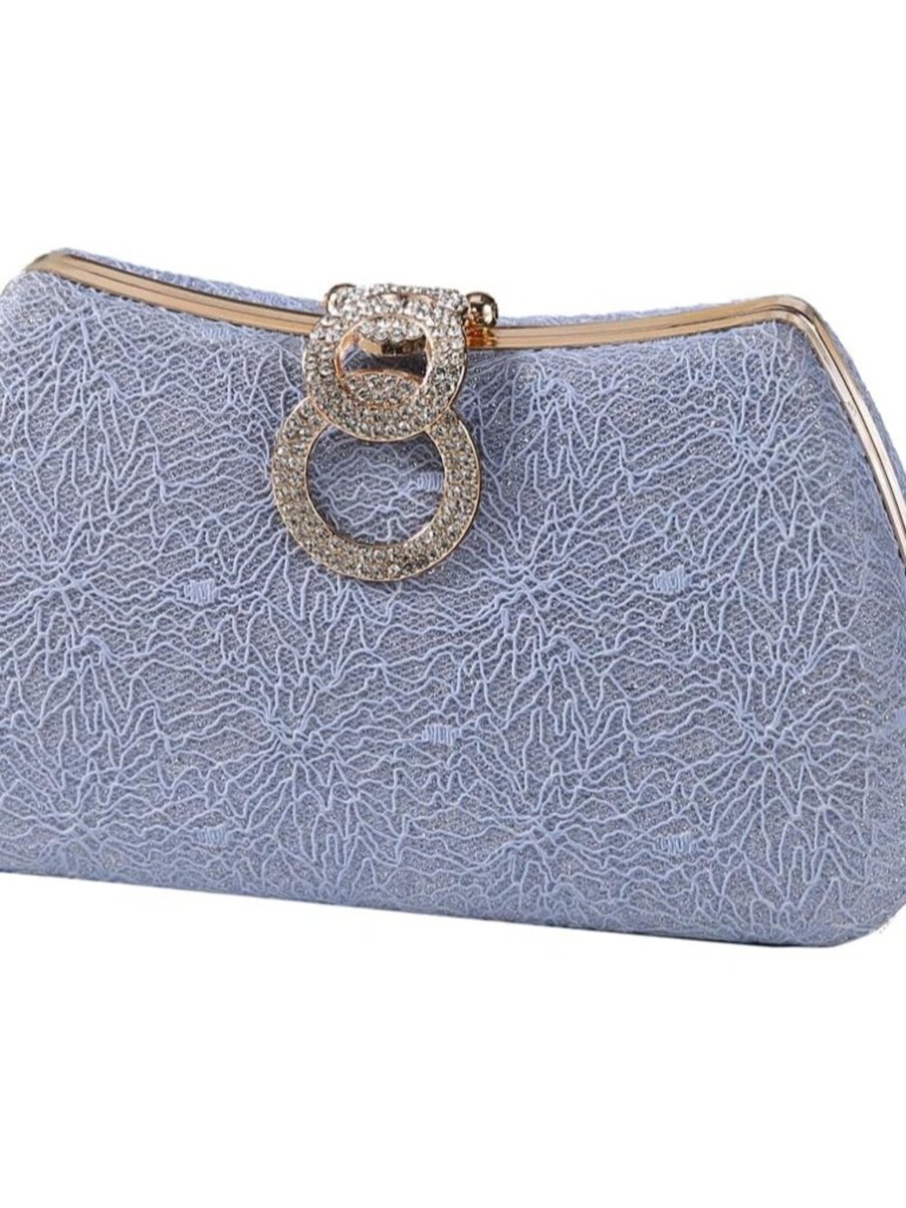Women's Fashion Evening Bag Rhinestone Decrated Clutch Handbag with Chain